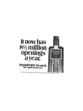 Print Ad Passport Scotch Blended Whisky Vintage 1976 Cocktail Bar Decor
